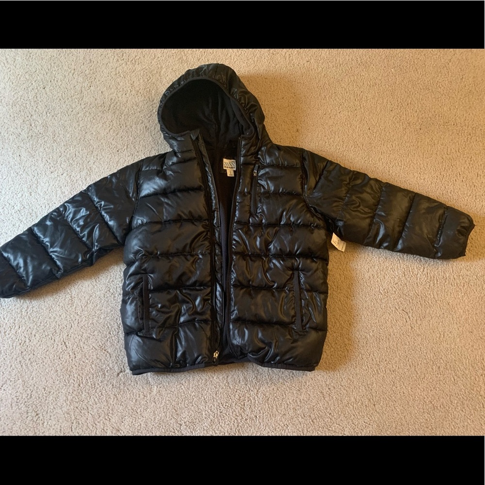 Boys Old Navy Coated Puffer Coat/Black size 8 Medium